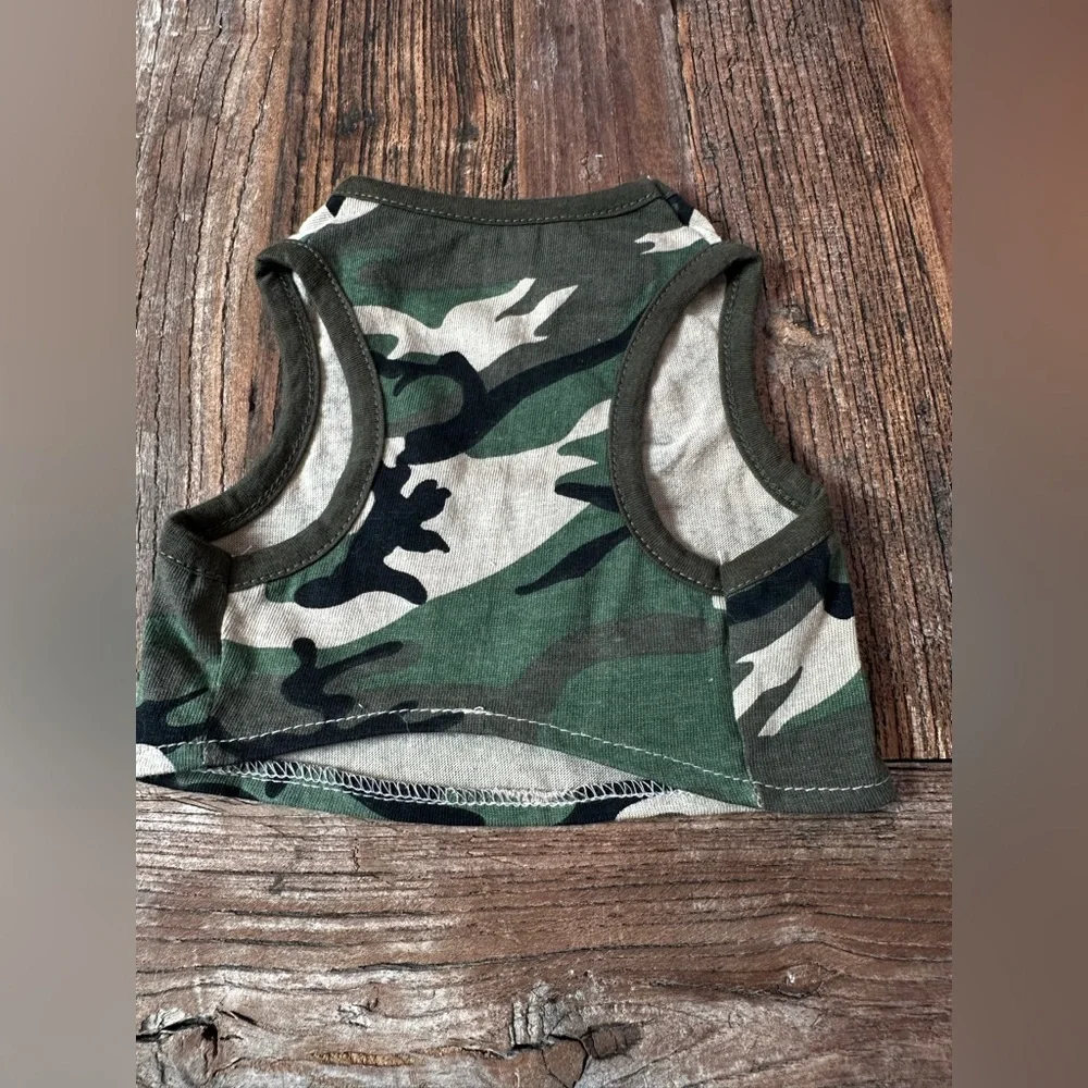 Casual Canine Camouflage Dog Tank Top - Green and Black